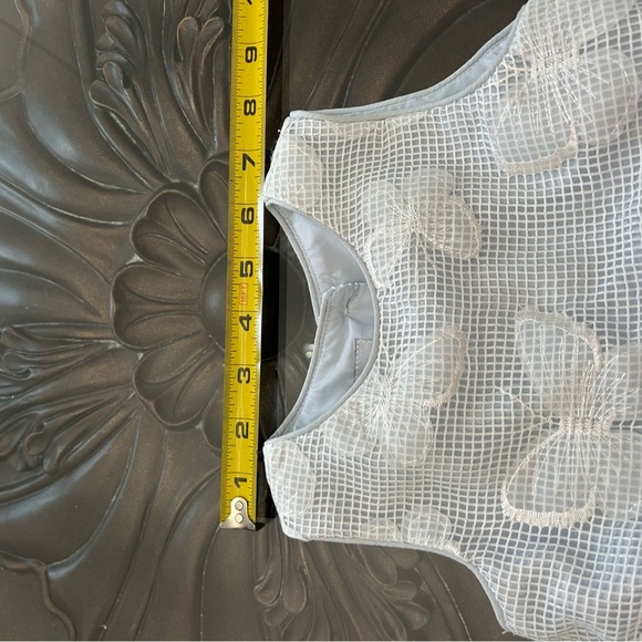 🍭Toddler occasion dress. Elegant Butterfly overlay with light blue lining 2T - Picture 5 of 10